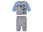 Een grijze Mickey Mouse trui en broek voor baby's.
