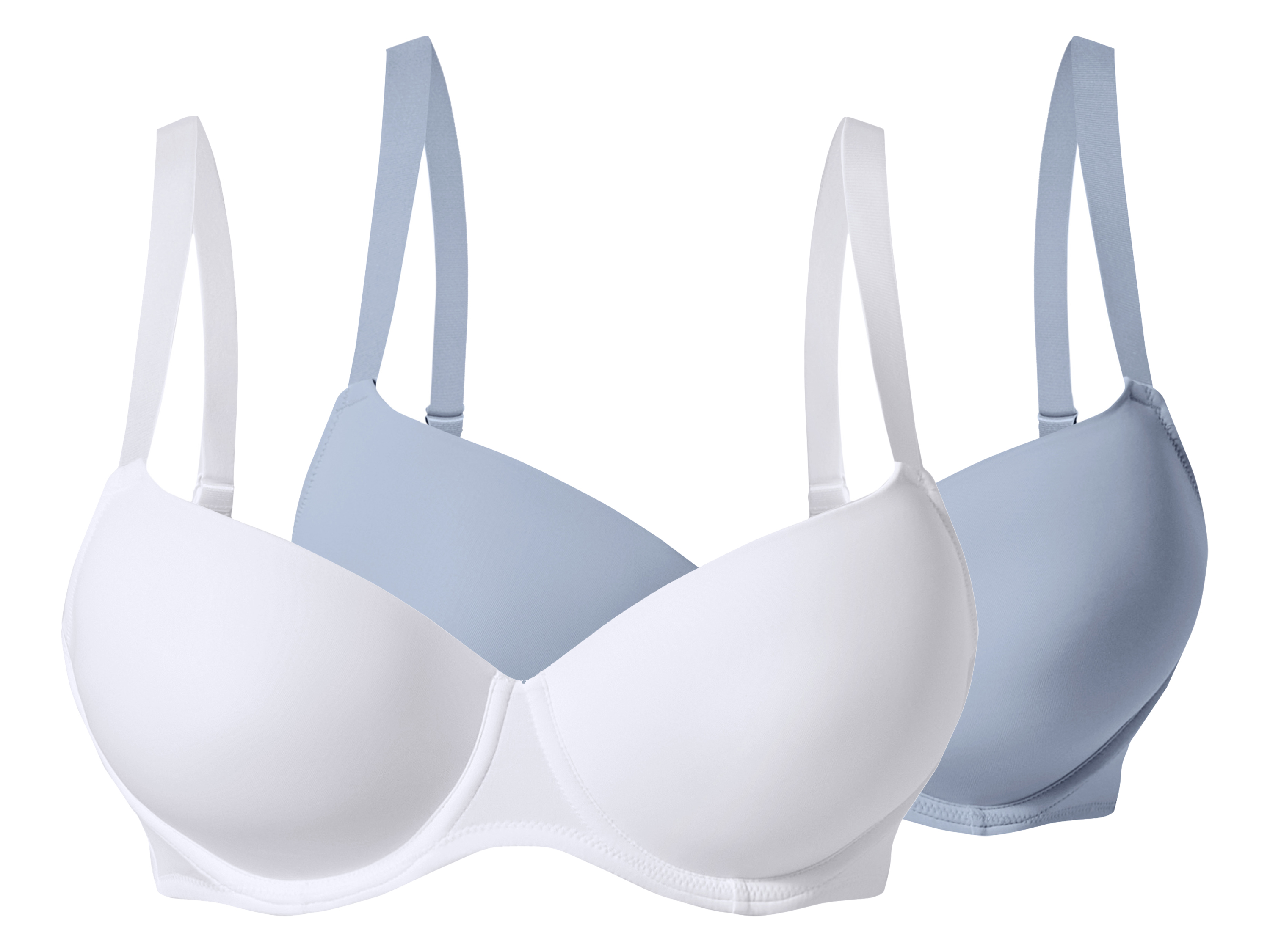 esmara Set van 2 dames beugel-bh's (Blauw/wit, 95C)