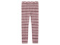 Gestreepte leggings voor meisjes in roze en donkerrood.