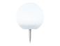 Witte ronde tuinlamp op een paal.