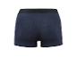 Donkerblauwe boxershort met zwarte elastische tailleband, achteraanzicht