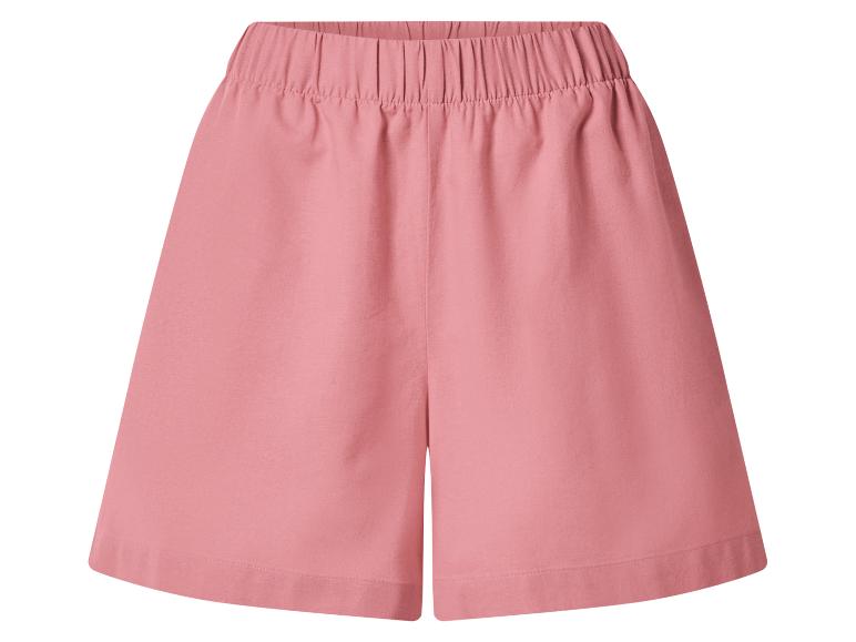 Roze dames short met elastische tailleband.