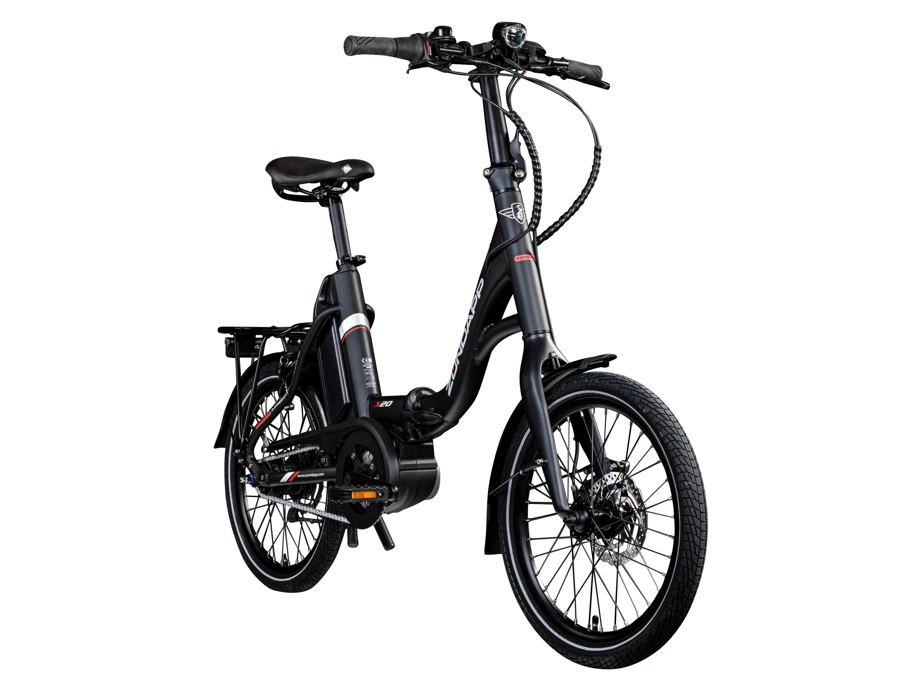 ZÜNDAPP E-Bike Vouwfiets X20, 20 inch (Zwart/rood)