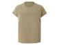 Beige t-shirt met geborduurde bovenkant.