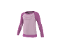 Roze sporttop met lange mouwen, lichtere roze accenten en getextureerde patronen.