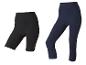 Zwarte en donkerblauwe fietsbroeken.