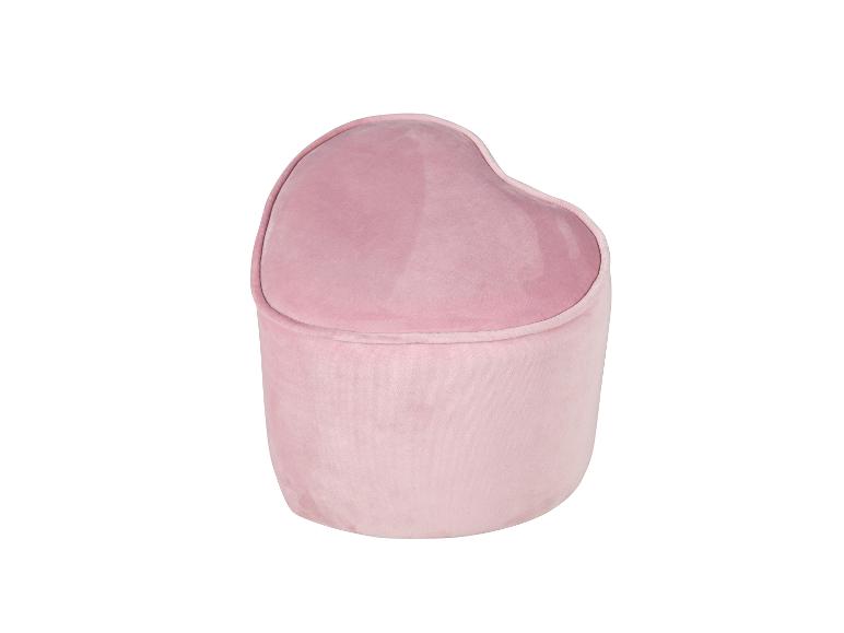 Roze hartvormige fluwelen poef