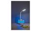 Bureaulamp met geïntegreerde pennenhouder, blauwe LED-verlichting.