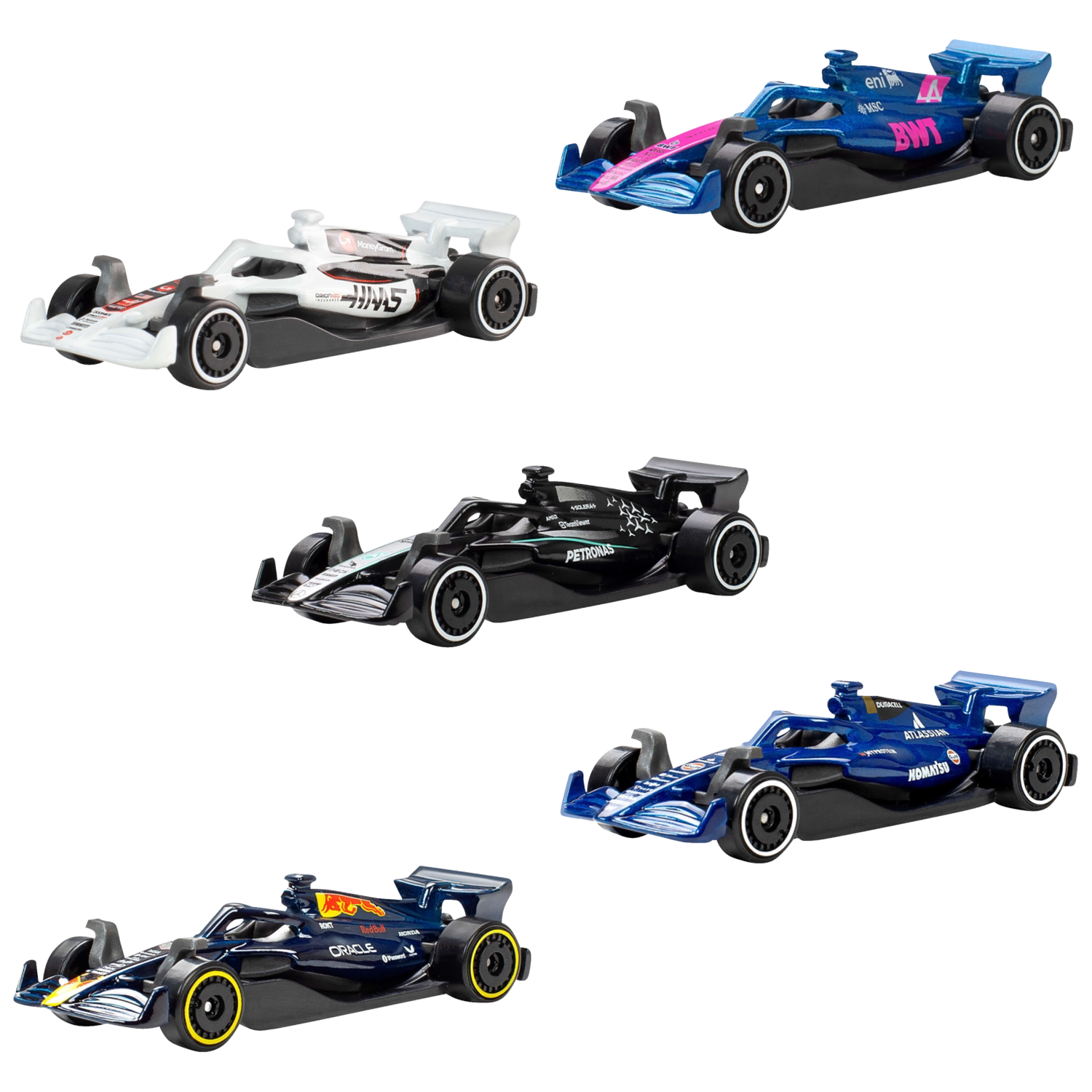 HOT WHEELS Set van 5 speelgoedauto's Formule 1 Team