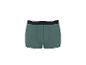Donkergroene boxershort met zwarte elastische tailleband en een dunne witte lijn.