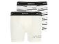 Twee witte boxershorts met blauwe strepen van het merk Mexx.