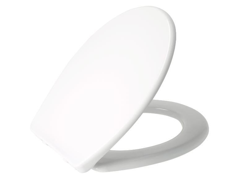 Wit toiletdeksel, omhoog.