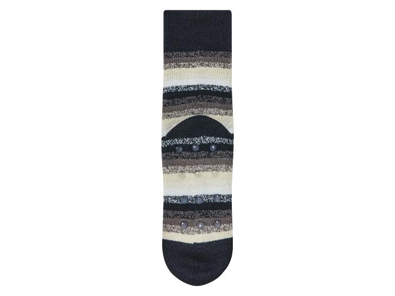 Gestreepte sokken met antislip stippen.