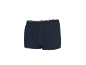 Donkerblauwe boxershort voor heren met een witte en grijze tailleband.