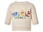 Beige kindertrui met print van Winnie de Poeh, Knorretje, Iejoor en Teigetje, met de tekst „Let’s Bee Friends”.