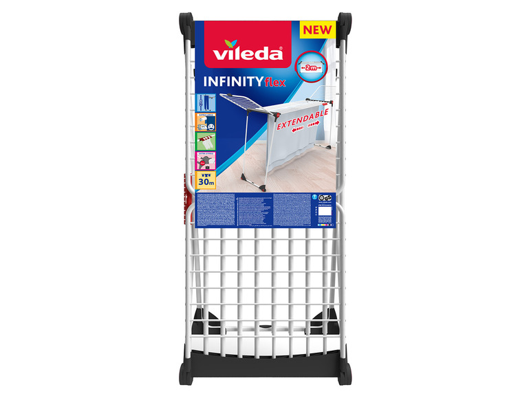Vileda Infinityflex droogrek, uittrekbaar, 30 meter drooglengte.