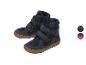 Donkerblauwe kinderschoenen met klittenbandsluiting en bruine zolen, met kleuropties