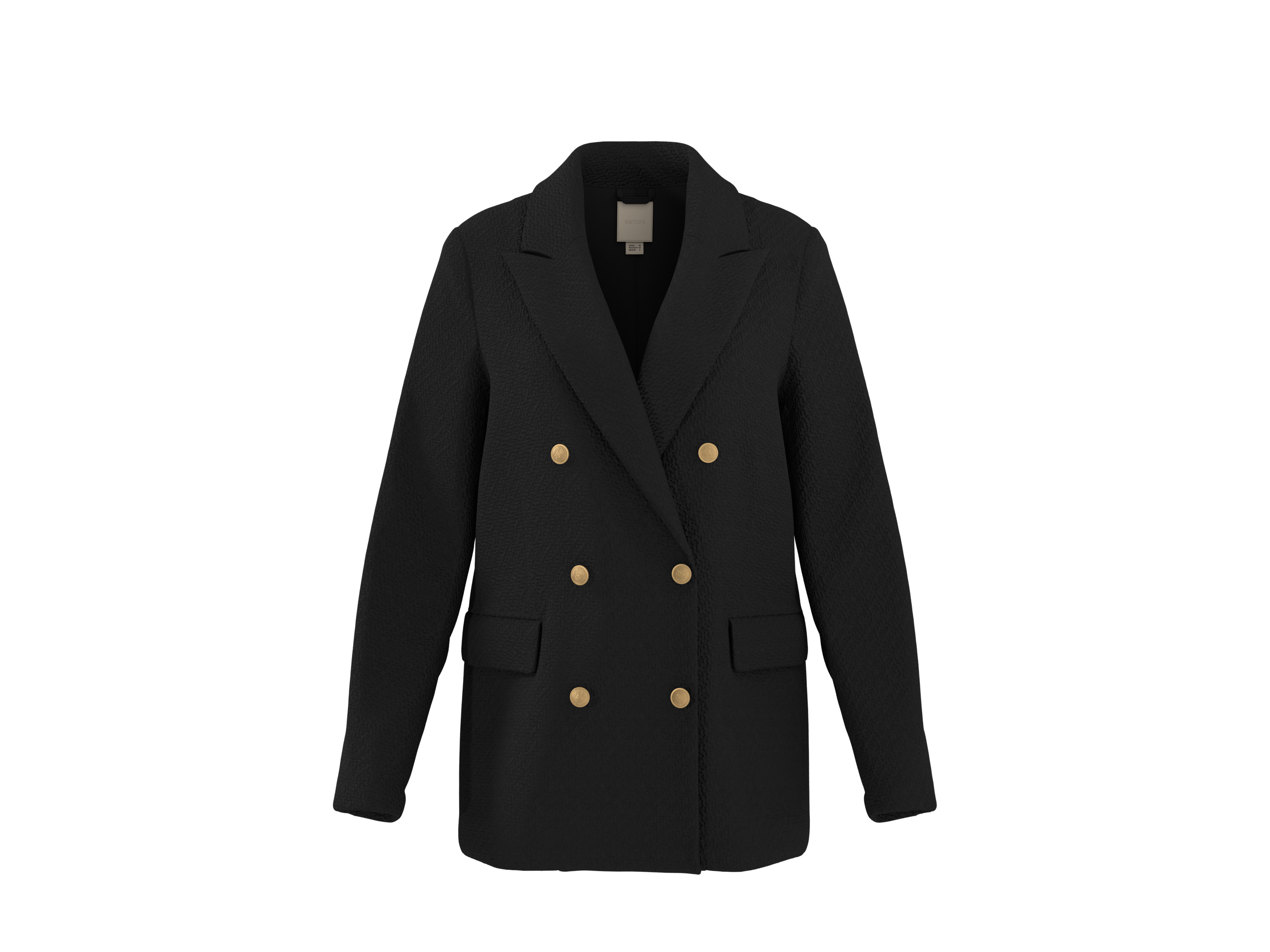ESMARA Dames bouclé blazer (Zwart, 38)