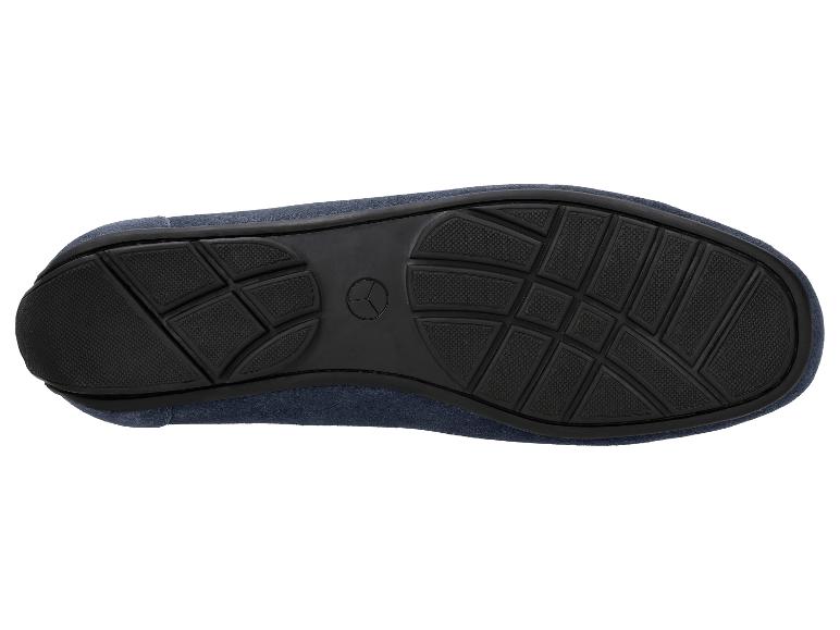 Antislipzool van een donkerblauwe instapschoen.