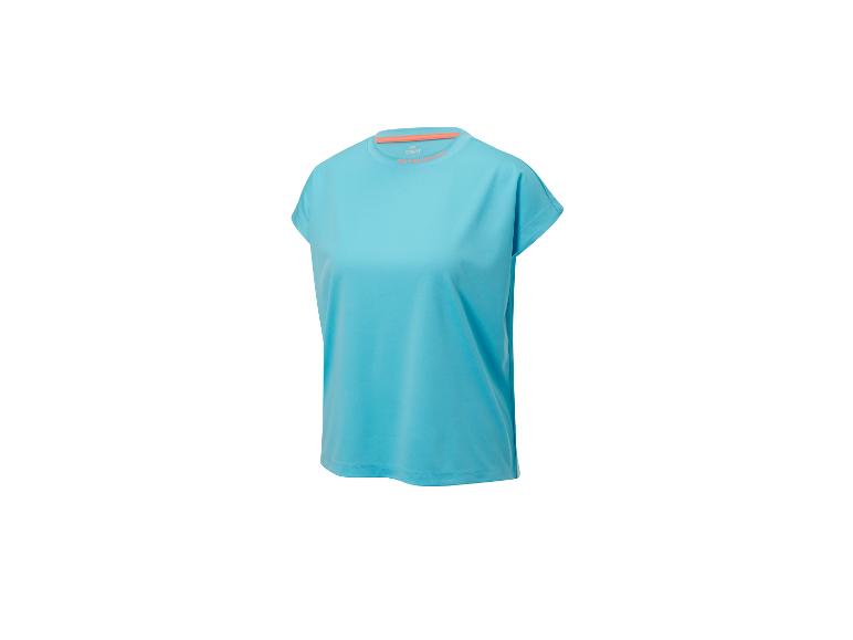 Crivit dames T-shirt, turquoise, korte mouwen.