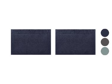 LIVARNO® Set van 2 badstof douchematten, 80 x 50 cm