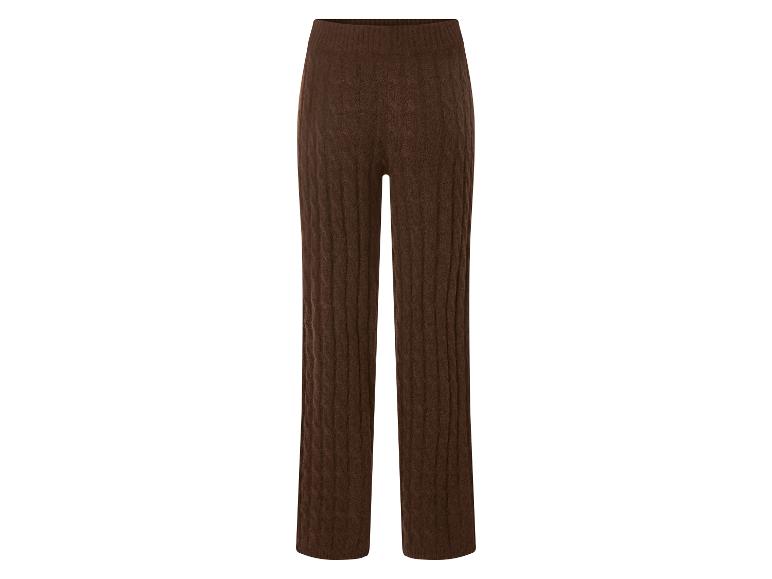 Bruine gebreide broek met wijde pijpen