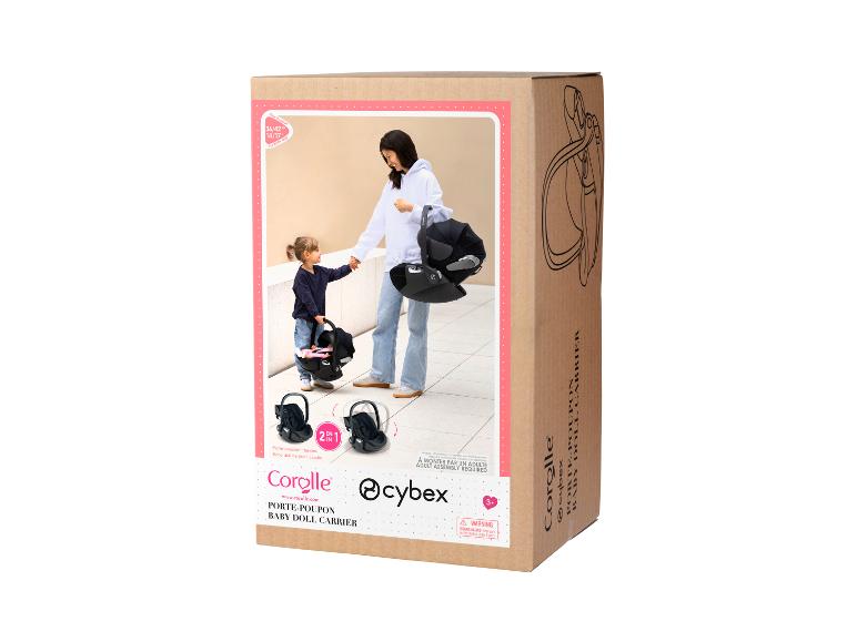 Cadeaudoos met Corolle en Cybex babyautostoeltje voor poppen.