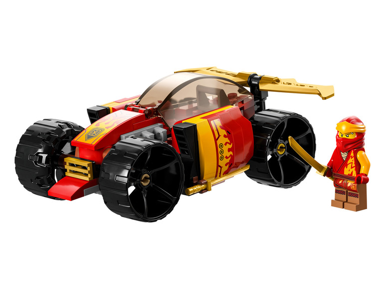 Lego Ninjago voertuig met een minifiguur.