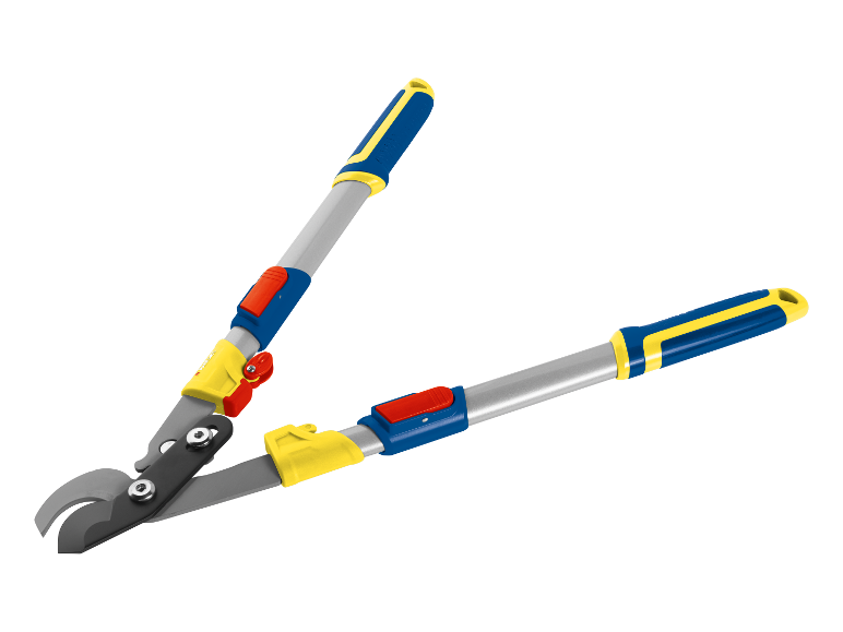 Fiskars snoeischaar met lange steel om hoge takken te bereiken.