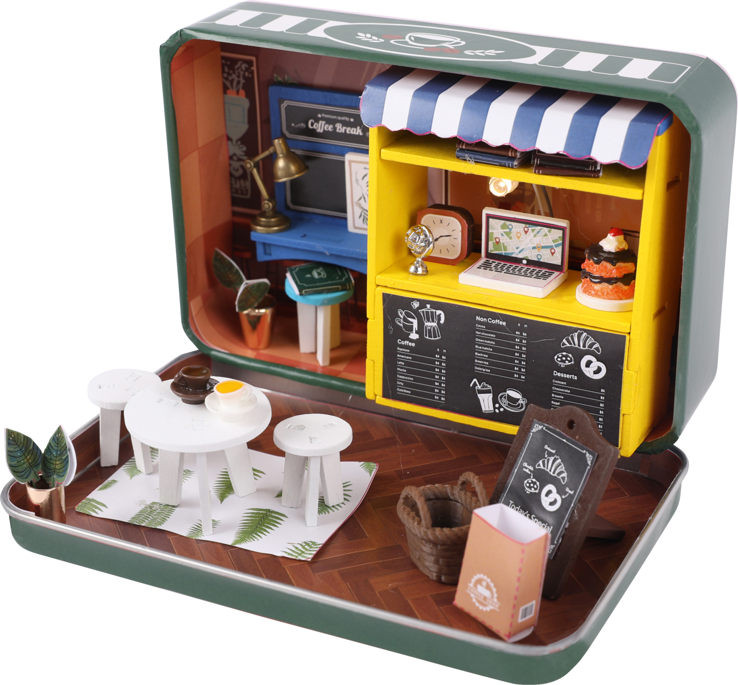 CRELANDO Miniatuur knutselset met LED (Koffie Express)