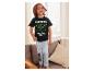 Minecraft kinderpyjama: zwart shirt en grijze broek met Creeper.