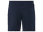 Donkerblauwe korte broek met elastische tailleband.