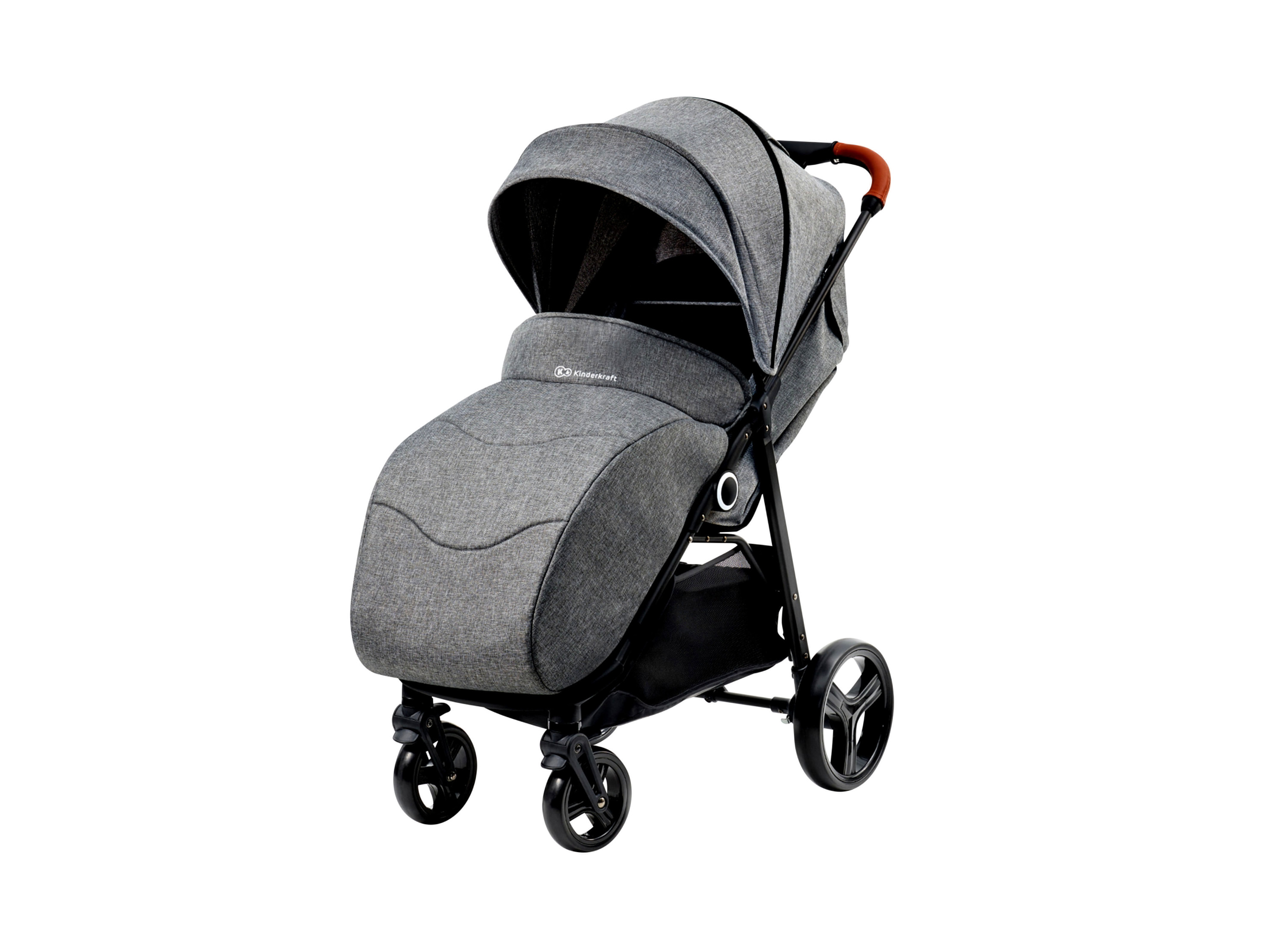 KINDERKRAFT Kinderwagen GRANDE Classic, 0-4 jaar, tot 22 kg (Grijs)