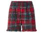 Rode geruite shorts met elastische tailleband en rucheszoom.