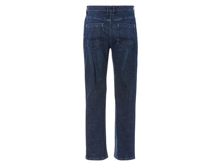 Een paar blauwe spijkerbroeken voor dames.