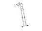 Aluminium multifunctionele ladder met scharnieren en stabilisatorstang