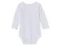 Witte baby romper met lange mouwen.