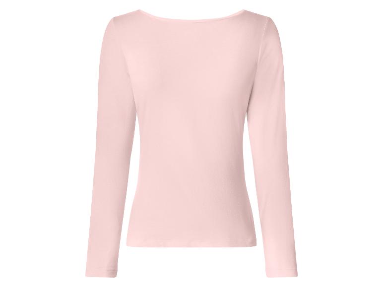 Lichtroze top met lange mouwen voor dames.