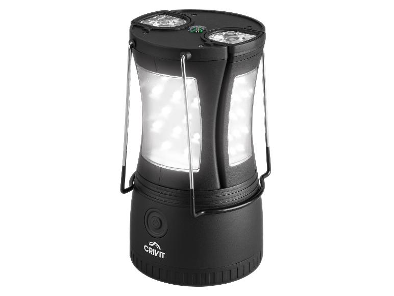 Opvouwbare Crivit LED-lantaarn met geïntegreerde kompas.