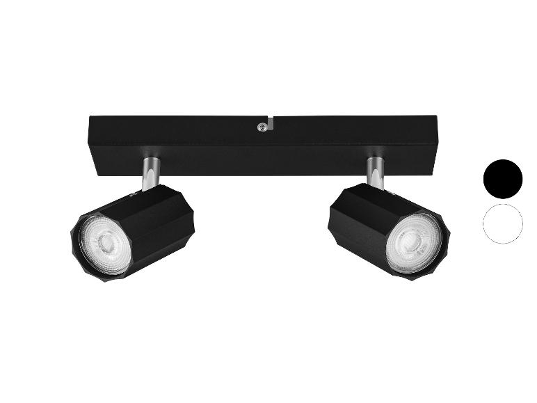 Dubbele zwarte spotlight met LED-verlichting.