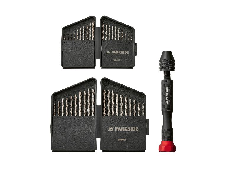 Twee Parkside boorsets en een boorkop voor kleine boren.