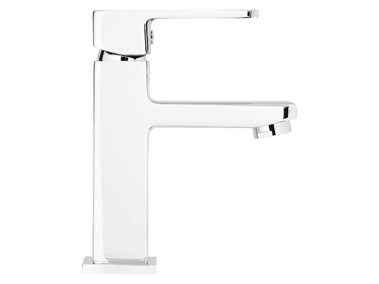 Chromen badkamerkraan met hendel