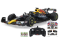 Bestuurbare raceauto met afstandsbediening, batterijen en stickervel