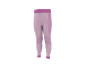 Roze sportlegging met donkerdere tailleband en getextureerde details.
