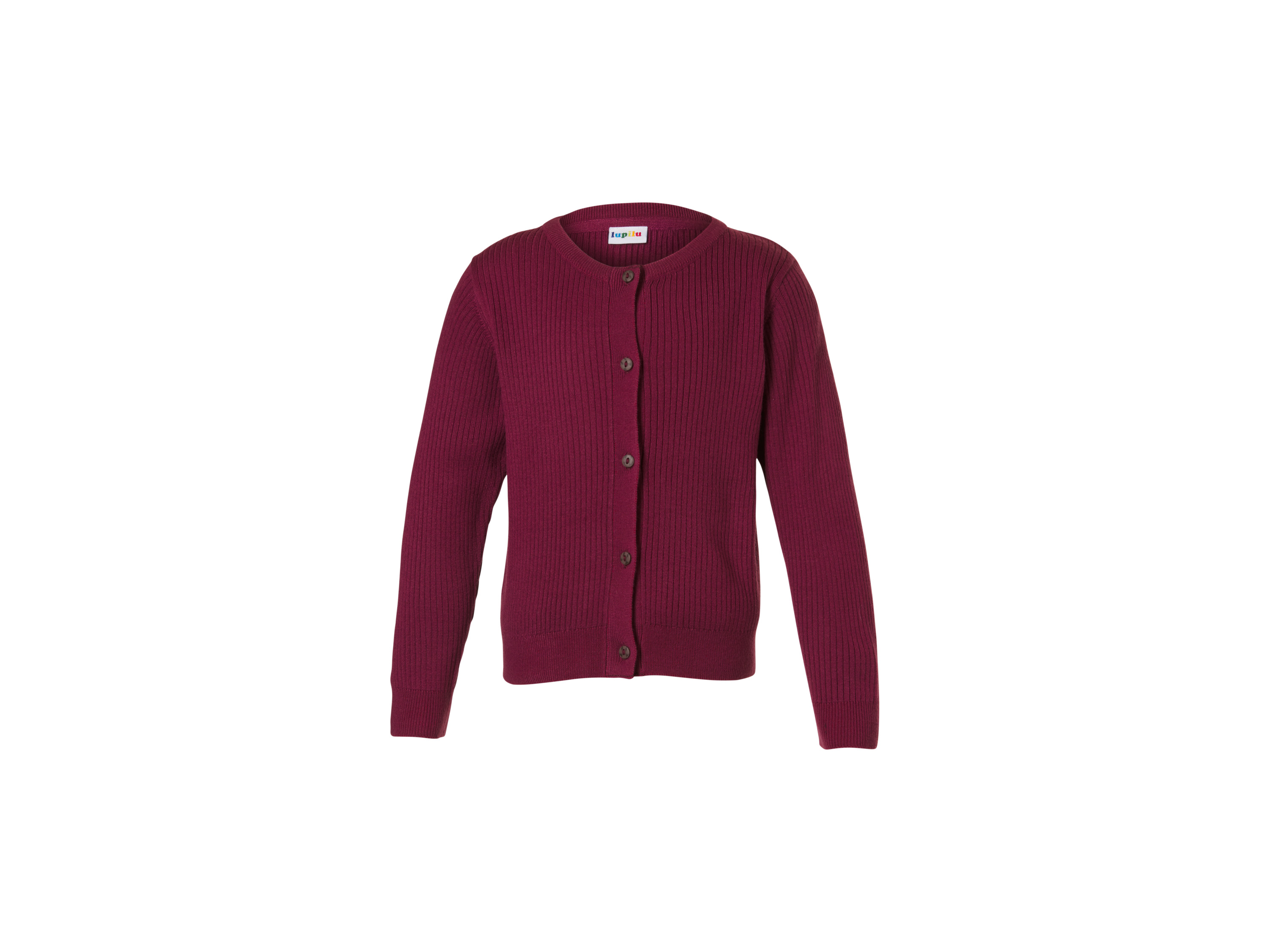LUPILU Kinder gebreid vest van wol (Bordeaux, 98/104)