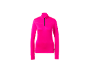 Felroze sporttop met lange mouwen en ritskraag voor dames.