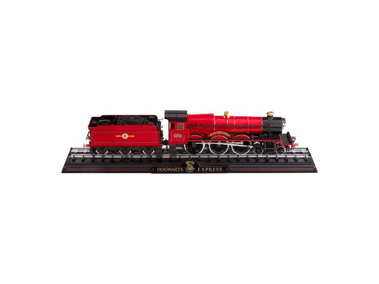 The Noble Collection Hogwarts Express metalen treinmodel op een presentatievoet