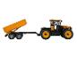 Speelgoed: gele Fastrac tractor met kiepwagen.