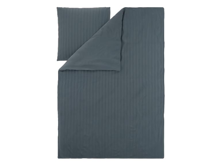 Donkergrijs gestreept dekbedovertrek met kussensloop