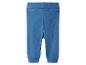 Blauwe babybroek met elastische taille en boorden.